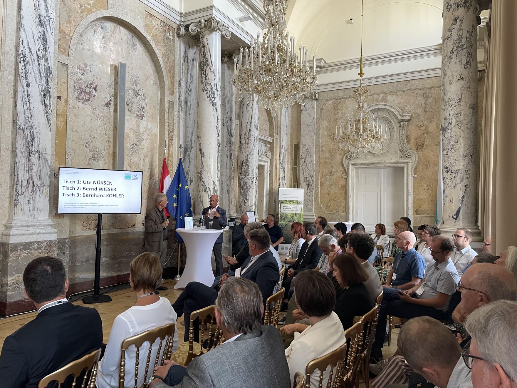 Zur Feier der 40 Jahre Ramsar Konvention in &Ouml;sterreich lud Herr Bundesminister Norbert Totschnig im Marmorsaal im Regierungsgeb&auml;ude ein.