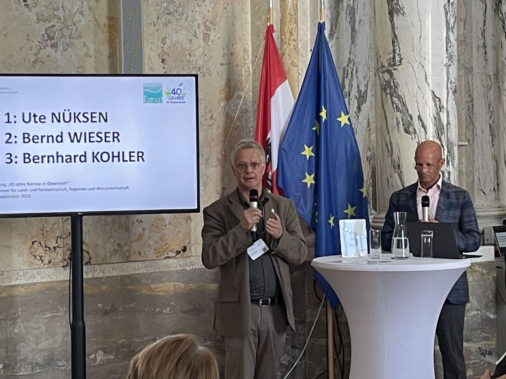 Zur Feier der 40 Jahre Ramsar Konvention in &Ouml;sterreich lud Herr Bundesminister Norbert Totschnig im Marmorsaal im Regierungsgeb&auml;ude ein.