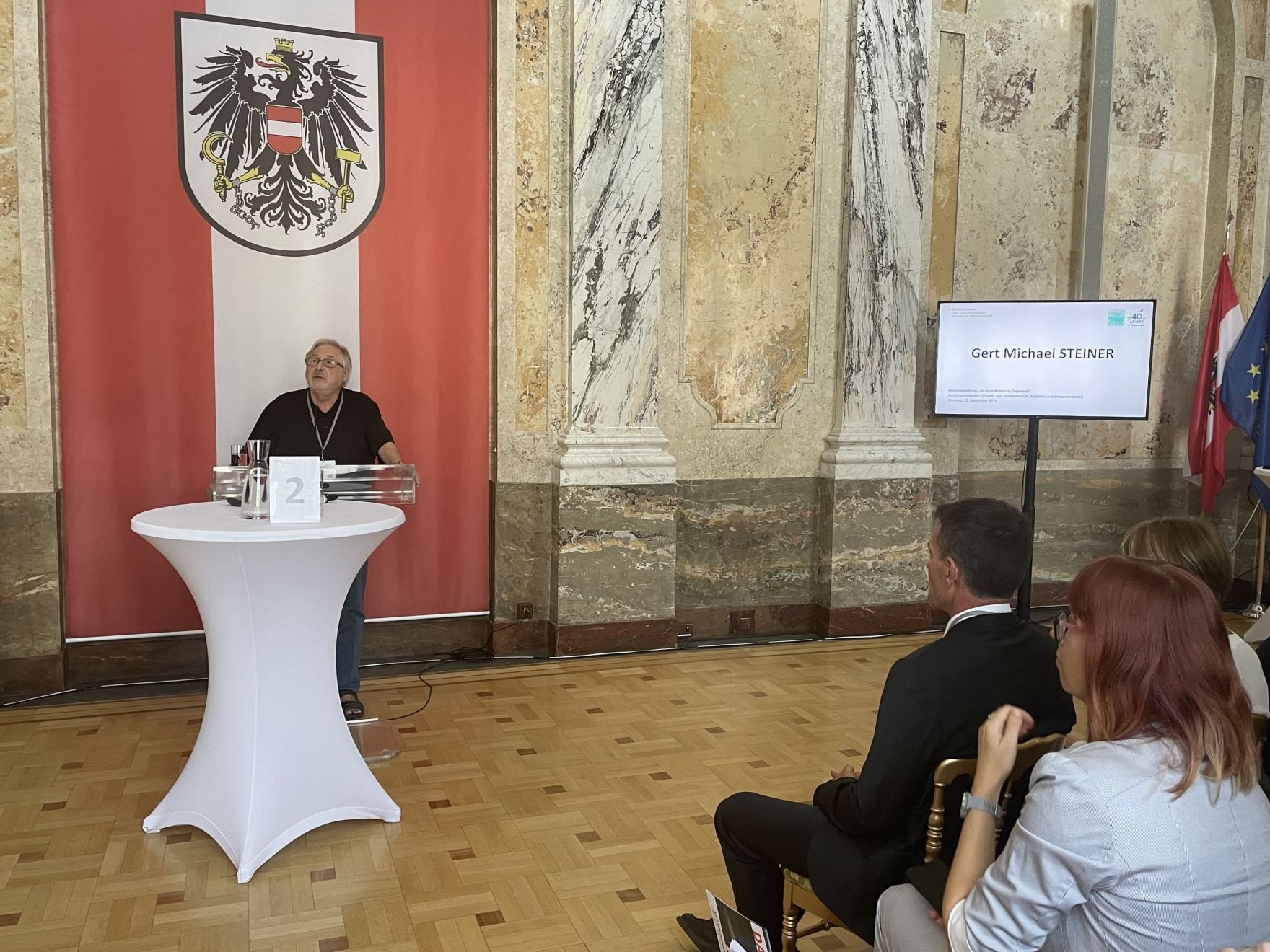 Zur Feier der 40 Jahre Ramsar Konvention in &Ouml;sterreich lud Herr Bundesminister Norbert Totschnig im Marmorsaal im Regierungsgeb&auml;ude ein.