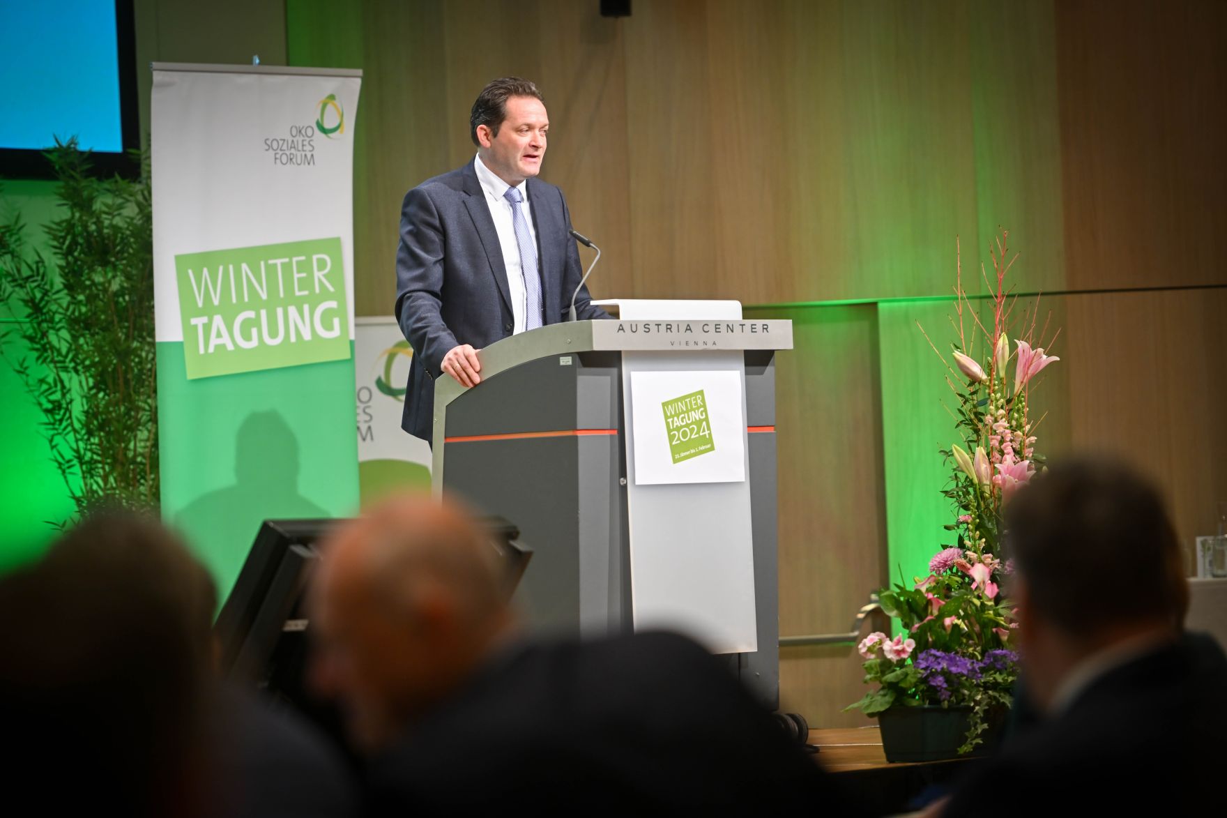 Herr Bundesminister Norbert Totschnig hielt bei der Wintertagung 2024 eine Rede zum Thema "&Ouml;sterreichs Weg zu einer &ouml;kosozialen Landwirtschaft f&uuml;r alle"