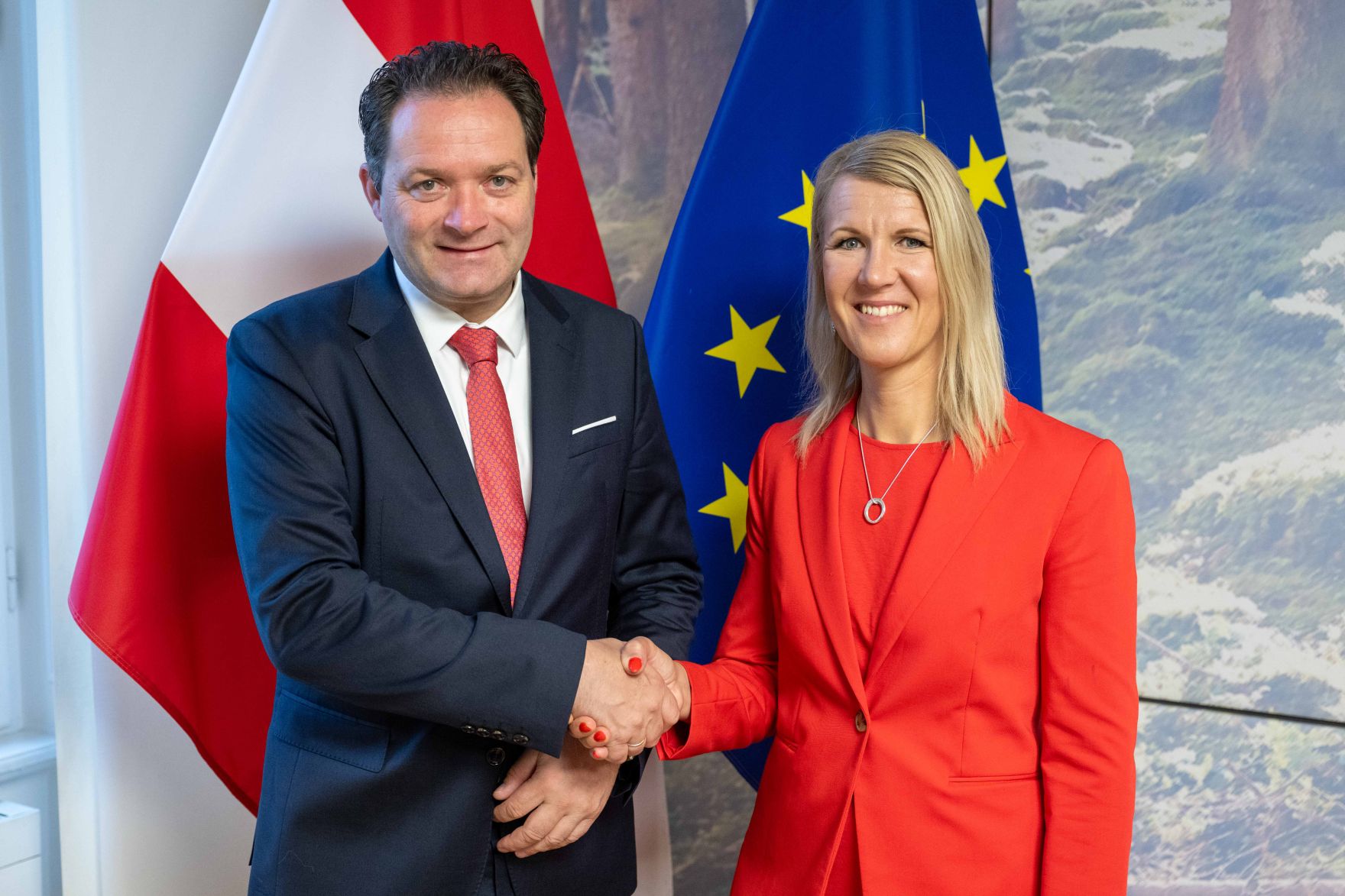 Sari Multala, Ministerin f&uuml;r Umwelt und Klimawandel der Republik Finnland, besuchte Herrn Bundesminister Norbert Totschnig im Regierungsgeb&auml;ude am Stubenring.