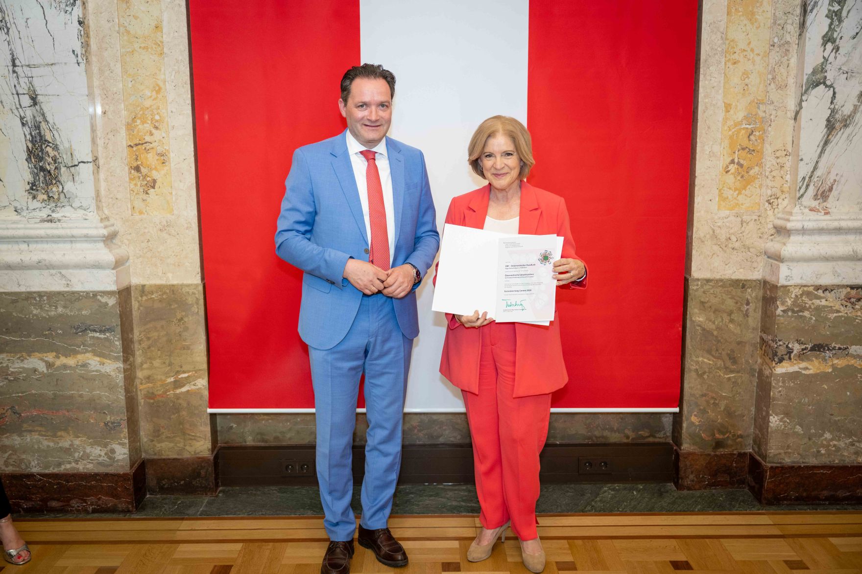 Im Rahmen des Eurovision Song Contest lud Bundesminister Norbert Totschnig zum Side-Event &bdquo;The Sound of Europe, the Taste of Austria&ldquo; ins Landwirtschaftsministerium am Stubenring internationale G&auml;ste sowie Delegationen der teilnehmenden Nationen ein.