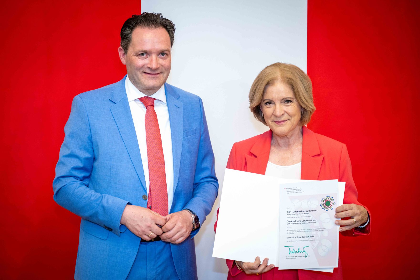 Im Rahmen des Eurovision Song Contest lud Bundesminister Norbert Totschnig zum Side-Event &bdquo;The Sound of Europe, the Taste of Austria&ldquo; ins Landwirtschaftsministerium am Stubenring internationale G&auml;ste sowie Delegationen der teilnehmenden Nationen ein.