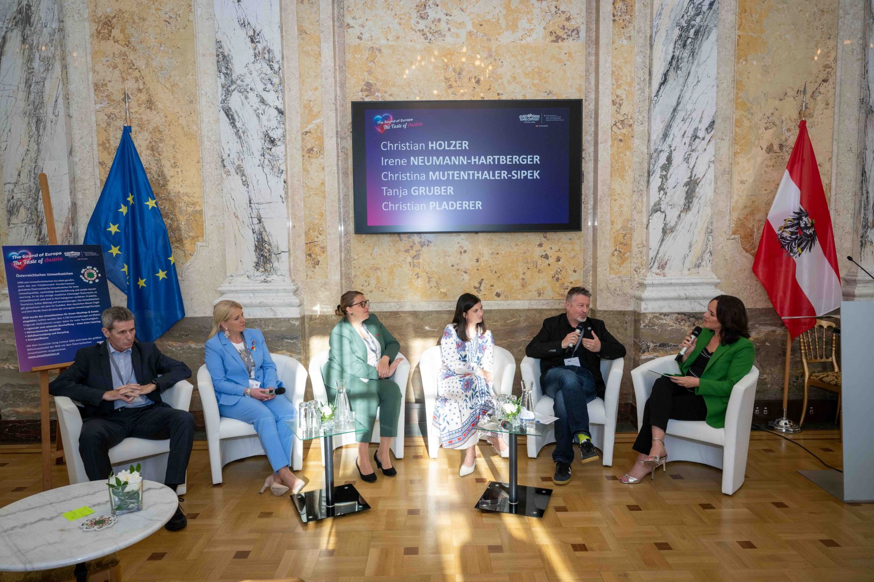 Im Rahmen des Eurovision Song Contest lud Bundesminister Norbert Totschnig zum Side-Event &bdquo;The Sound of Europe, the Taste of Austria&ldquo; ins Landwirtschaftsministerium am Stubenring internationale G&auml;ste sowie Delegationen der teilnehmenden Nationen ein.