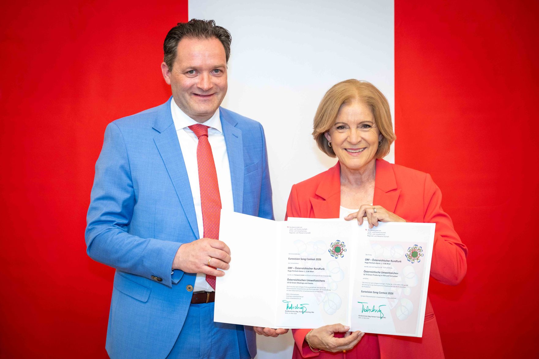 Im Rahmen des Eurovision Song Contest lud Bundesminister Norbert Totschnig zum Side-Event &bdquo;The Sound of Europe, the Taste of Austria&ldquo; ins Landwirtschaftsministerium am Stubenring internationale G&auml;ste sowie Delegationen der teilnehmenden Nationen ein.
