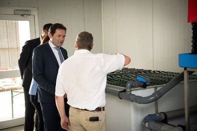 Am 29.06.2022 war Bundesminister Norbert Totschnig zu Gast in Ober&ouml;sterreich. Dort stand u. a. ein Betriebsbesuch bei &quot;Obermair Baby Fisch&quot;, die mit dem O&Ouml; Agrarpreis 2022 ausgezeichnet wurden, auf dem Programm.
