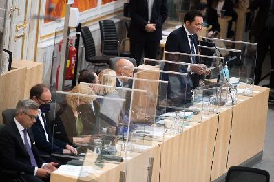 Nach seiner Angelobung hielt Bundesminister Norbert Totschnig eine Antrittsrede im Nationalrat.
