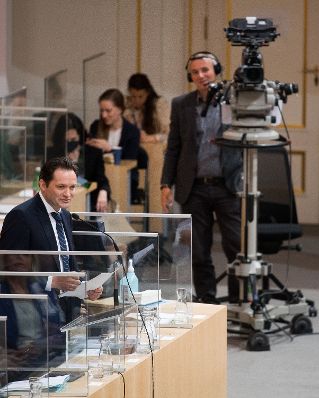 Nach seiner Angelobung hielt Bundesminister Norbert Totschnig eine Antrittsrede im Nationalrat.