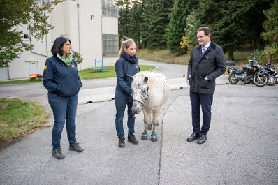 Herr Bundesminister Norbert Totschnig besuchte das Kinderhospitz Lichtblickhof in Wien. Das Hospitz setzt auf eine Pferdetherapie bei der die Kinder mit den Pferden agieren und spielen k&ouml;nnen.