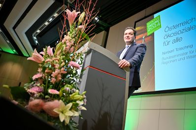 Herr Bundesminister Norbert Totschnig hielt bei der Wintertagung 2024 eine Rede zum Thema "&Ouml;sterreichs Weg zu einer &ouml;kosozialen Landwirtschaft f&uuml;r alle"