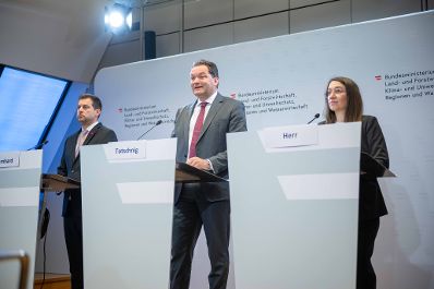 Bei der Pressekonferenz im Regierungsgeb&auml;ude am Stubenring wurde das Klimagesetz vorgestellt