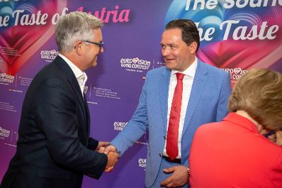Im Rahmen des Eurovision Song Contest lud Bundesminister Norbert Totschnig zum Side-Event &bdquo;The Sound of Europe, the Taste of Austria&ldquo; ins Landwirtschaftsministerium am Stubenring internationale G&auml;ste sowie Delegationen der teilnehmenden Nationen ein.