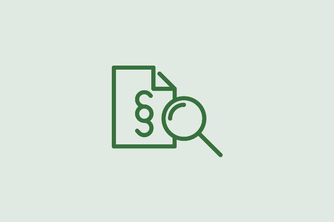 Icon Law overview magnifying glass