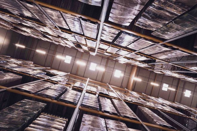 Warehouse of the logistics center