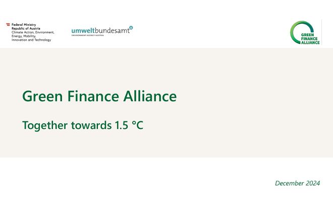 Cover Green Finance Alliance Together towards 1.5 °C Presentation