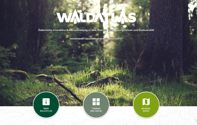 Forest Atlas - Screenshot of the homepage