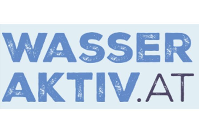 Logo wasseraktiv.at in Blautönen