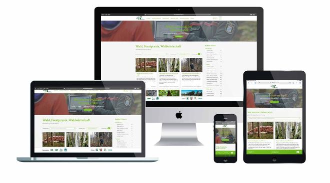 Die Internetplattform waldwissen.net ist für alle Endgeräte geeignet: Handy, Tablett, PC und Laptop