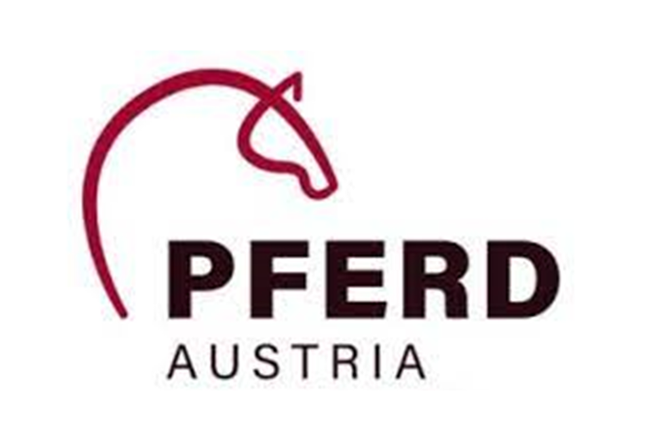 Stilisierter Pferdekopf mit Text: PferdAustria