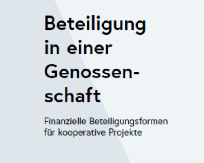 Flyer, Text: Beteiligung in einer Genossenschaft