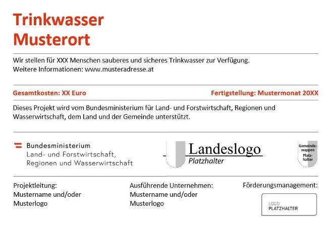 Bautafel Trinkwasser
