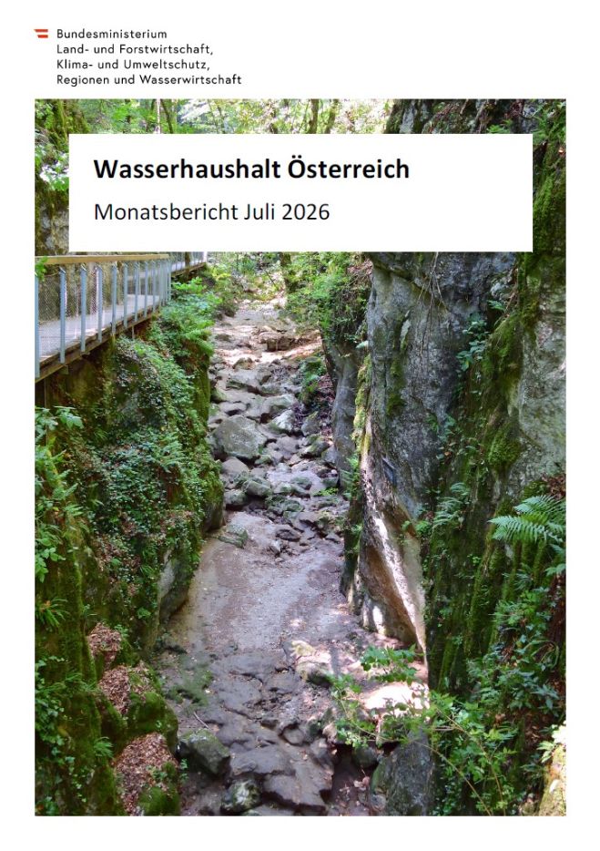 Wasserhaushalt Österreich - Monatsbericht Juli 2026
