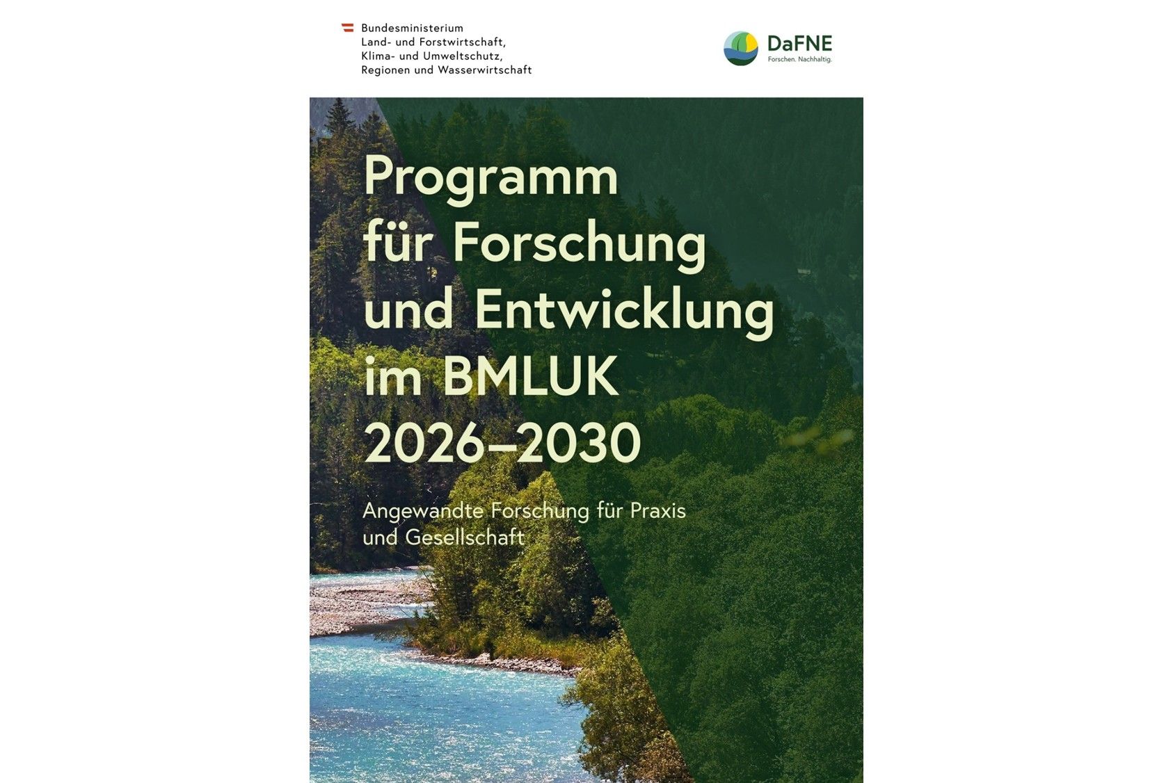 das Cover des neuen Programms für Forschung und Entwicklung 2026-2030 am Ministerium